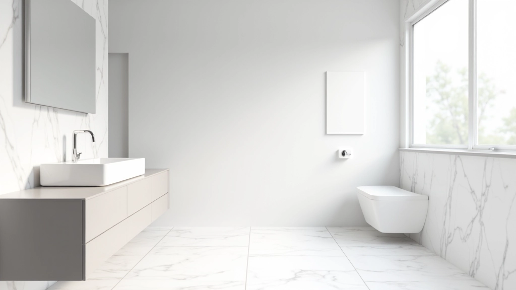 Bagno moderno con piastrelle in marmo